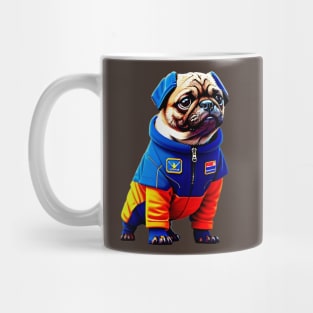 Cute Pug in Orange Space Suit - Adorable Dog Astronaut Design Mug